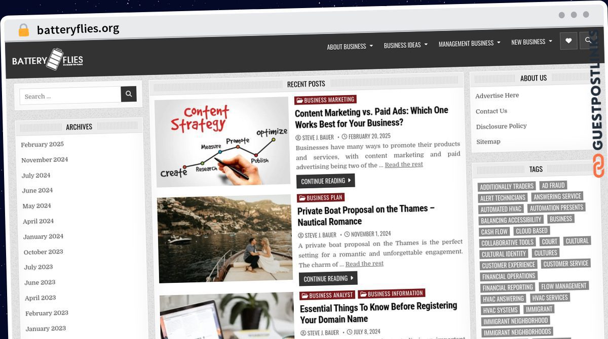 Publish Guest Post on batteryflies.org