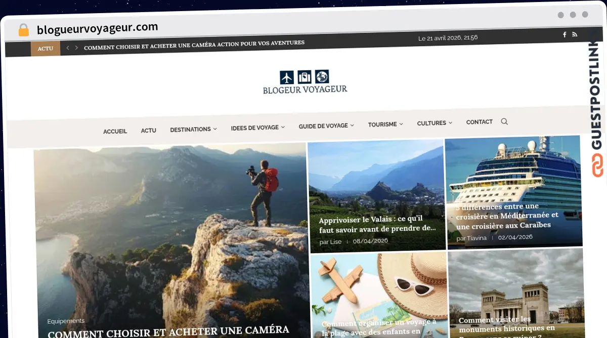 Publish Guest Post on blogueurvoyageur.com