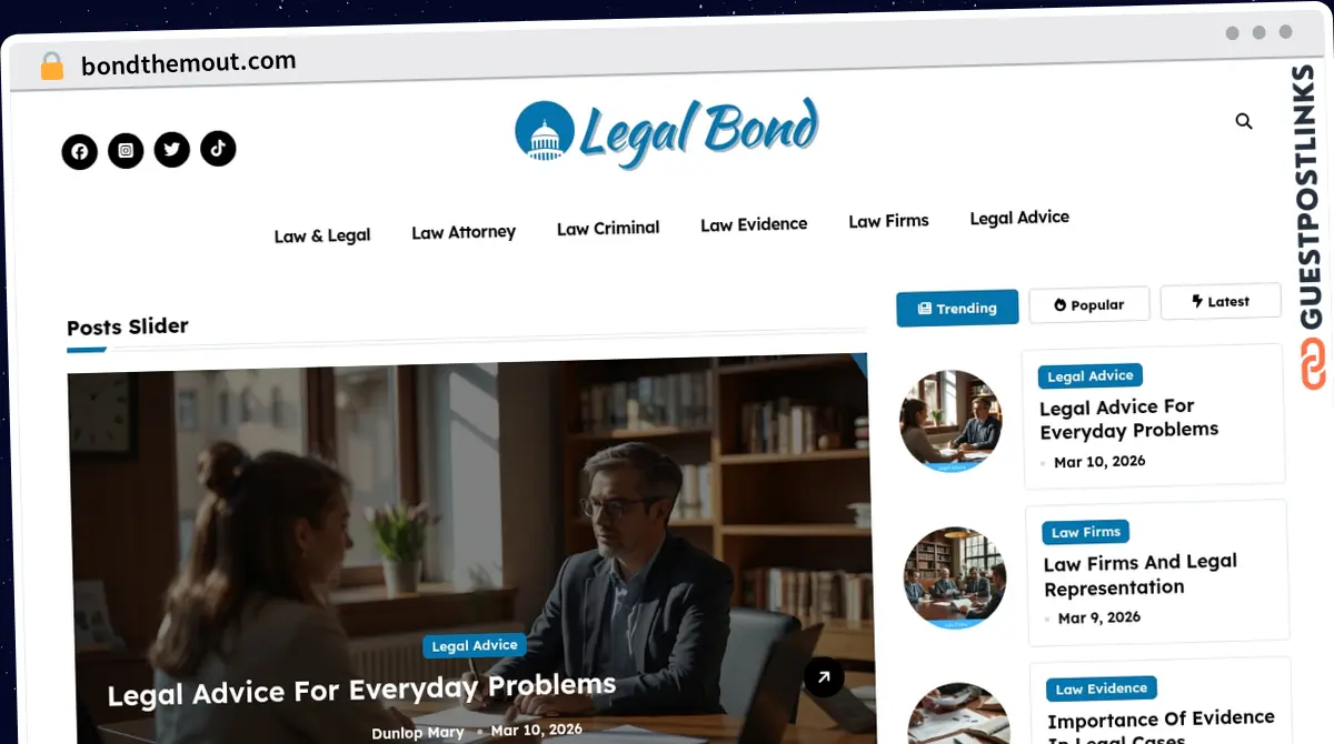 Publish Guest Post on bondthemout.com