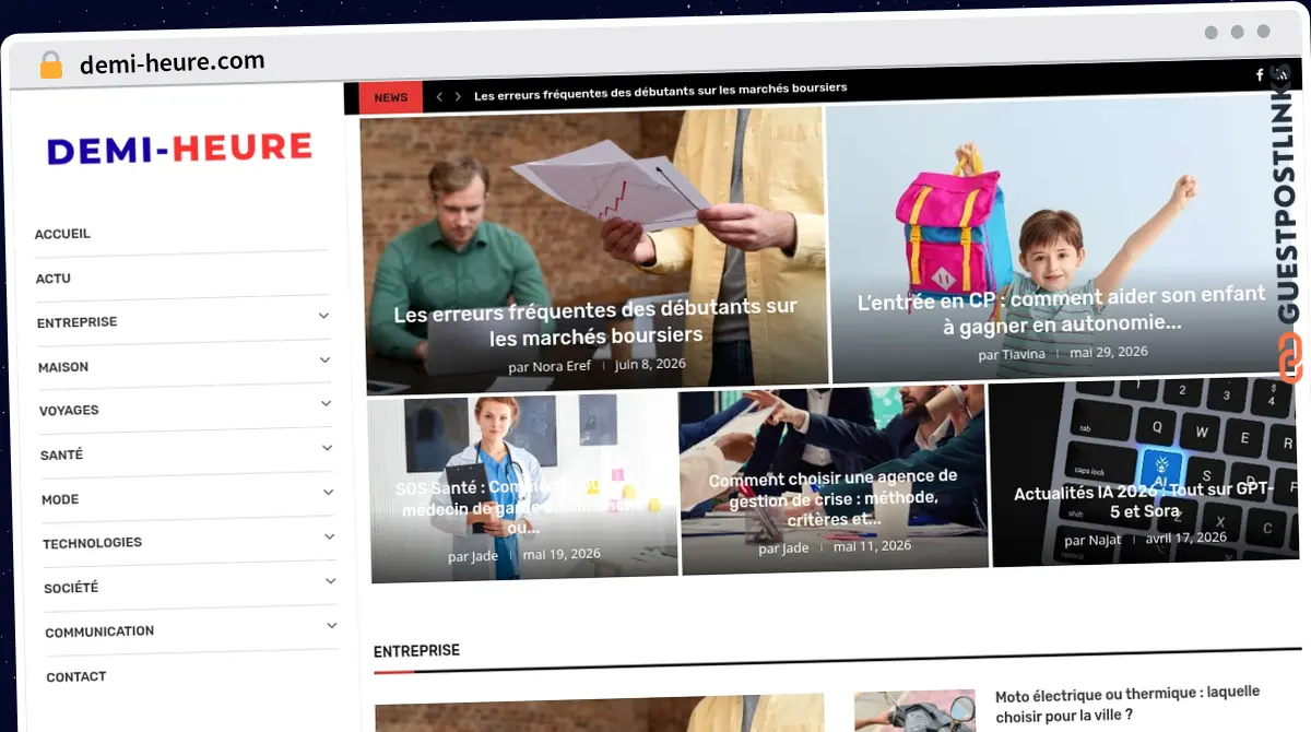 Publish Guest Post on demi-heure.com