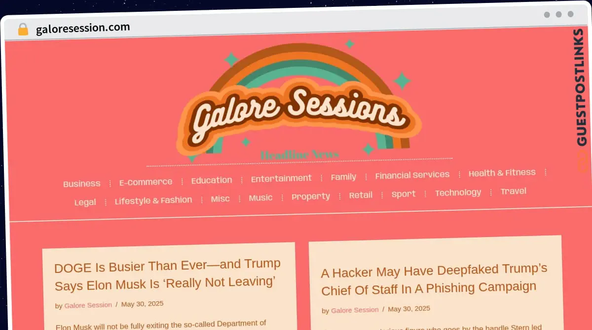 Publish Guest Post on galoresession.com