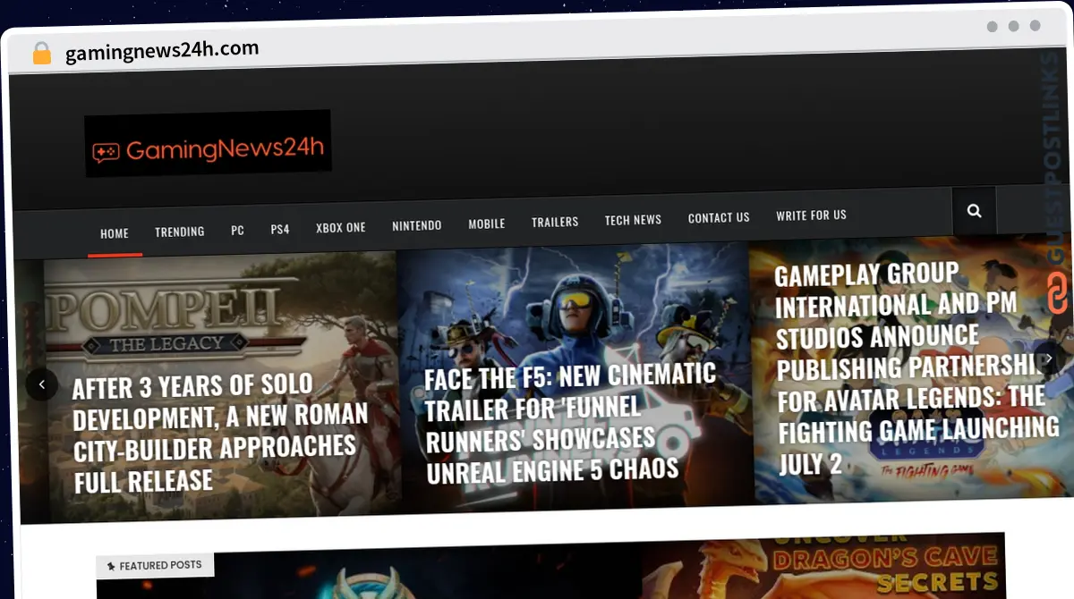 Publish Guest Post on gamingnews24h.com