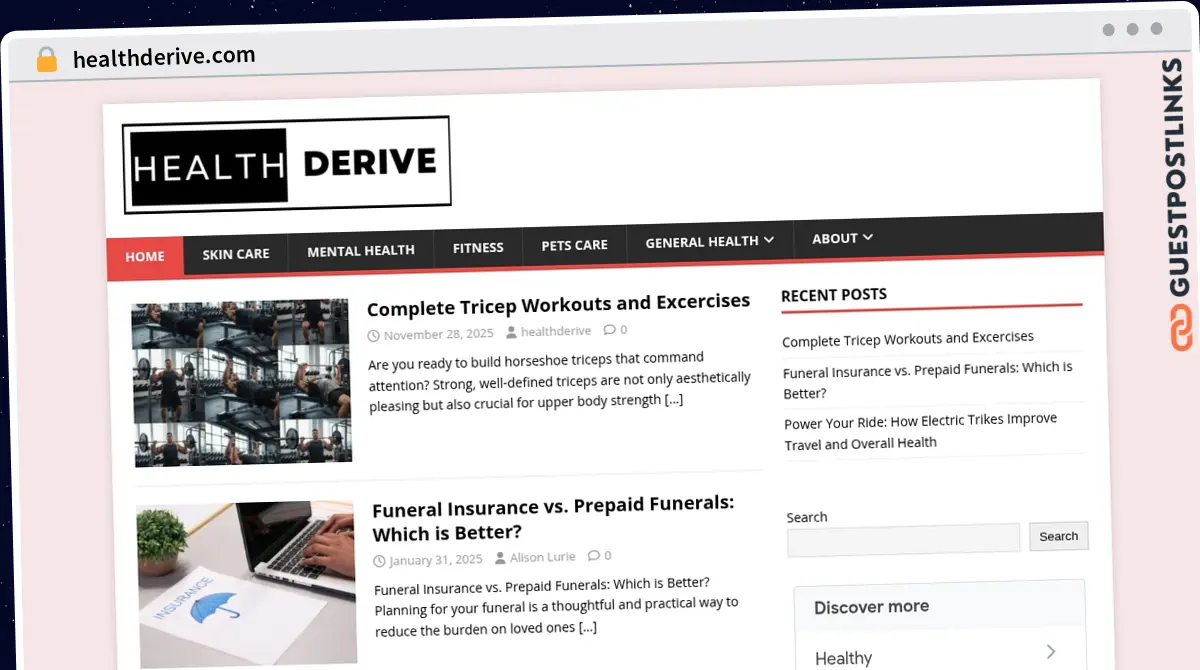 Publish Guest Post on healthderive.com