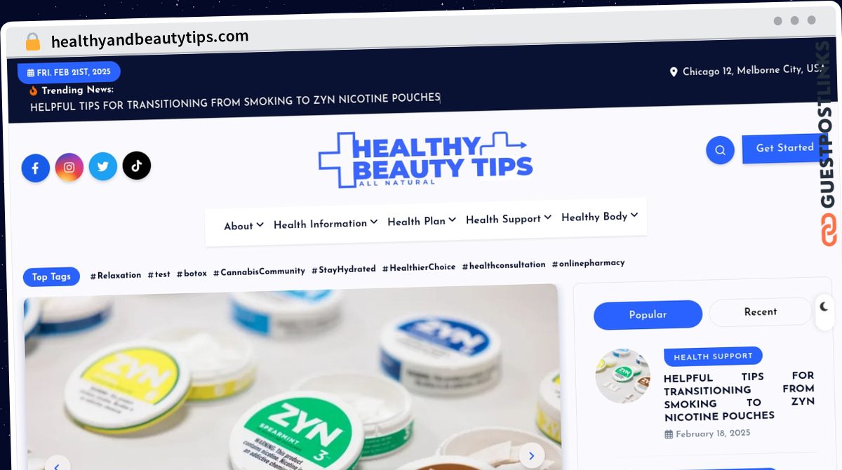 Publish Guest Post on healthyandbeautytips.com