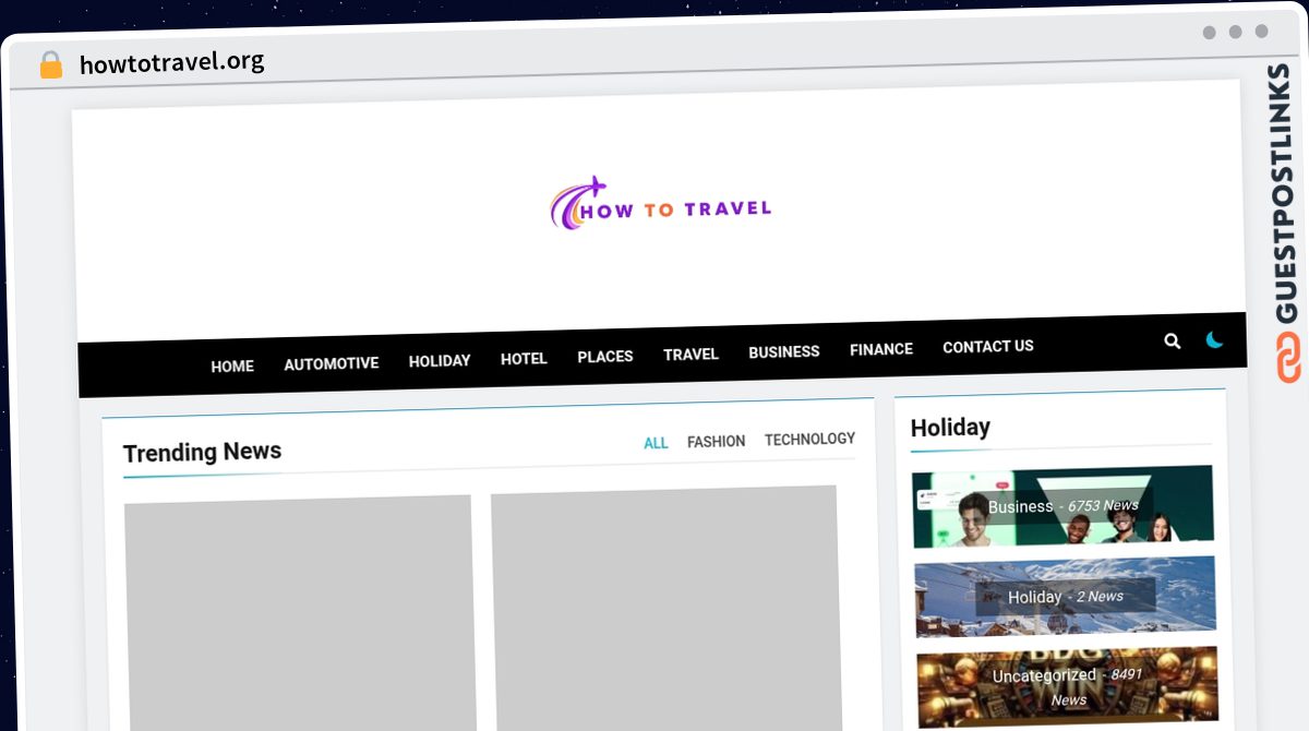 Publish Guest Post on howtotravel.org