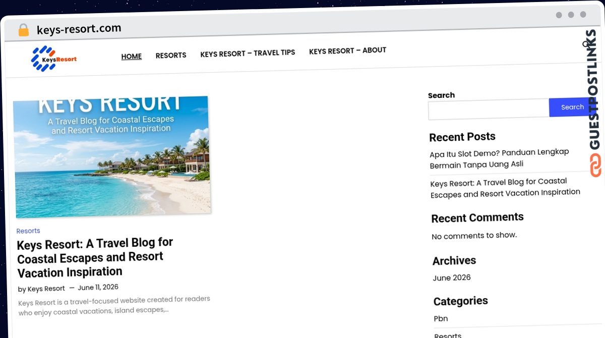 Publish Guest Post on keys-resort.com
