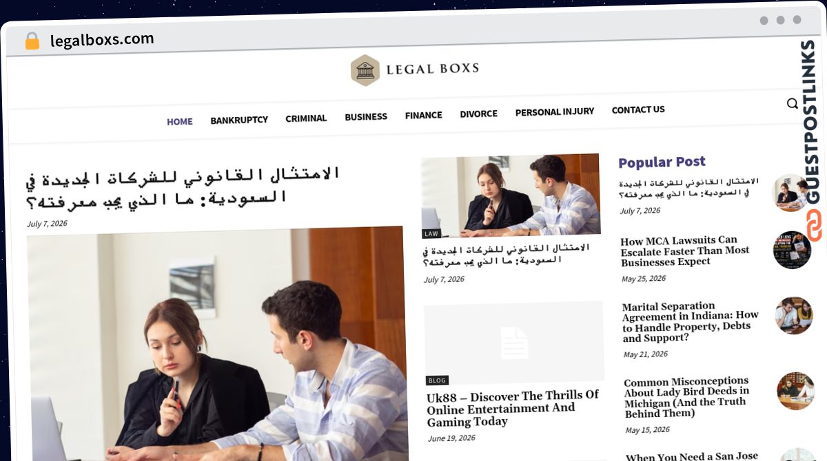 Publish Guest Post on legalboxs.com