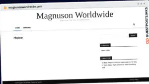 Publish Guest Post on magnusonworldwide.com
