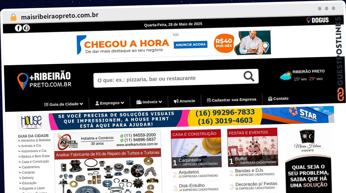 Publish Guest Post on maisribeiraopreto.com.br