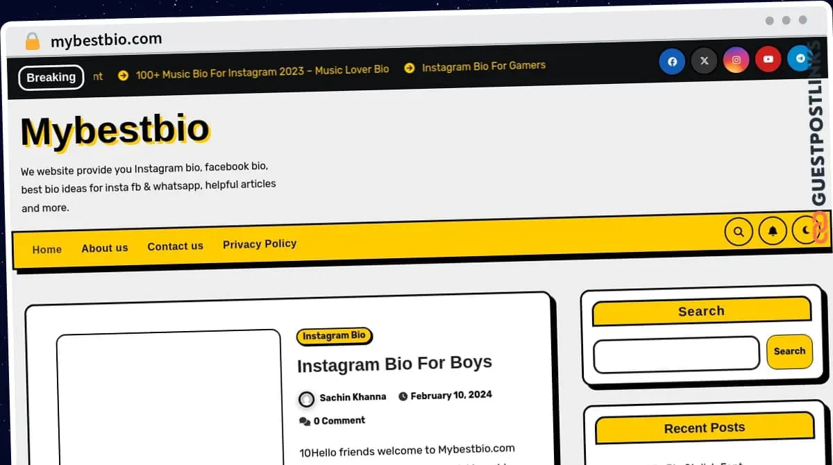 Publish Guest Post on mybestbio.com