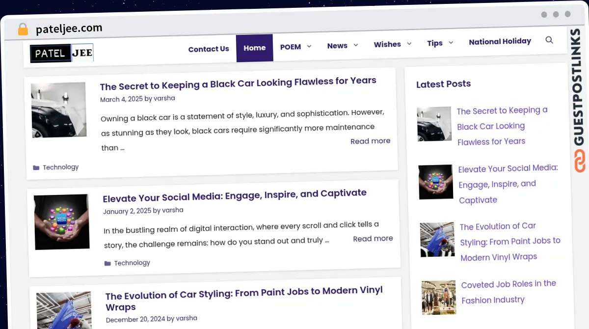 Publish Guest Post on pateljee.com