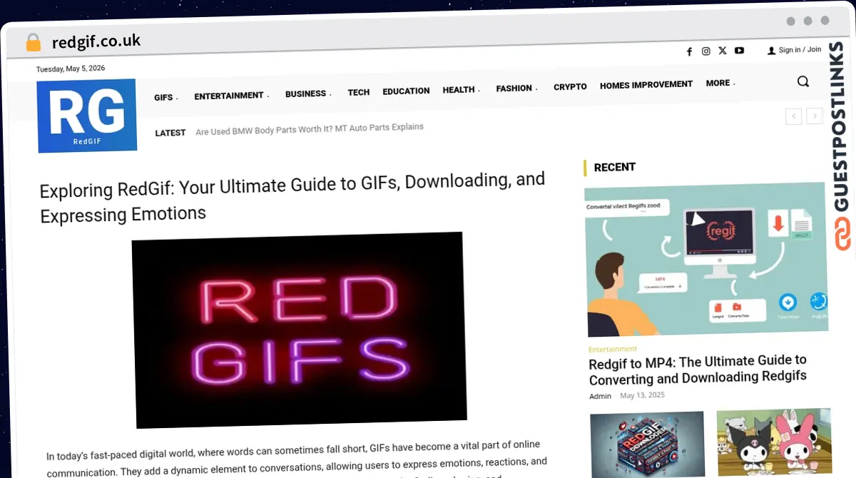 Publish Guest Post on redgif.co.uk