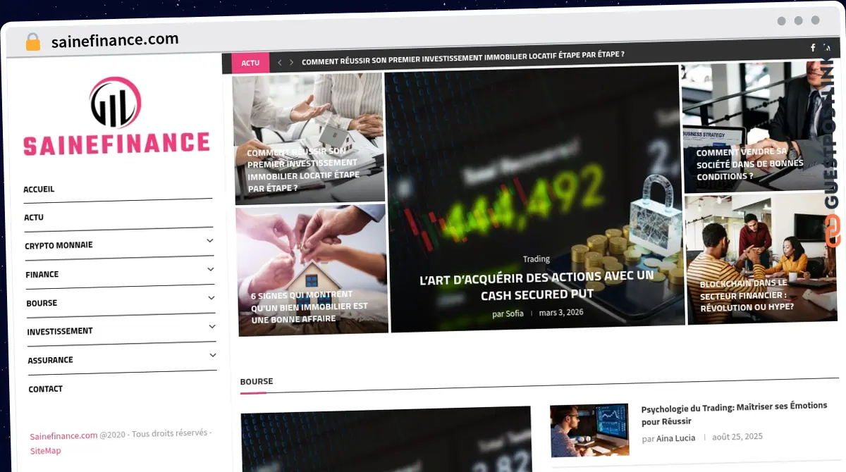 Publish Guest Post on sainefinance.com