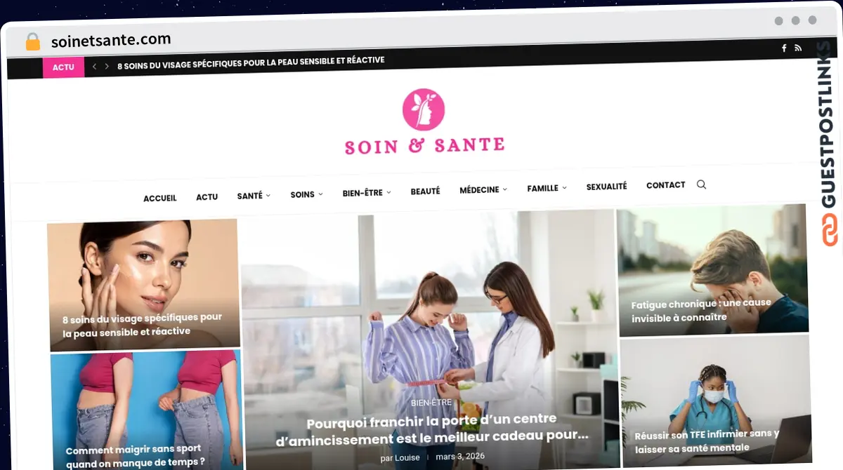 Publish Guest Post on soinetsante.com