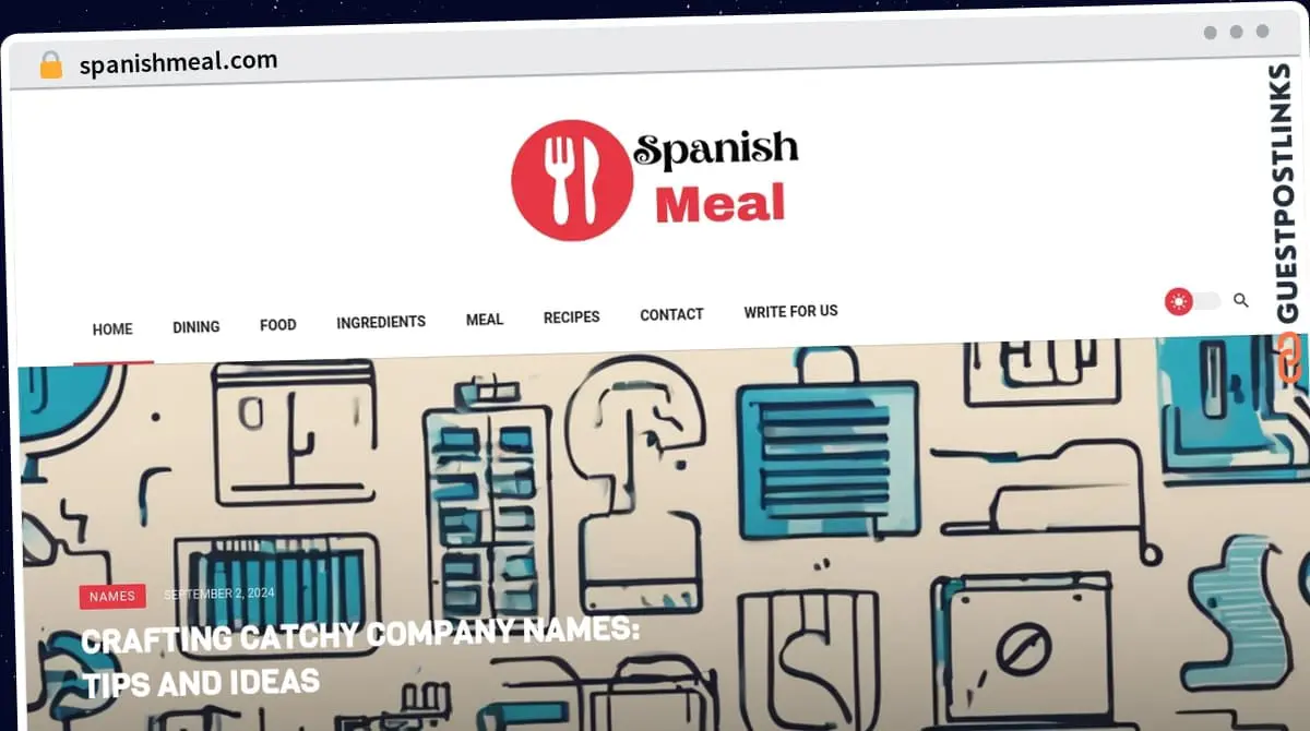 Publish Guest Post on spanishmeal.com