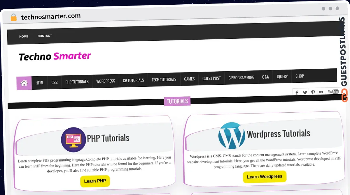 Publish Guest Post on technosmarter.com