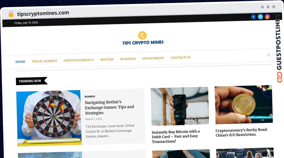 Publish Guest Post on tipscryptomines.com