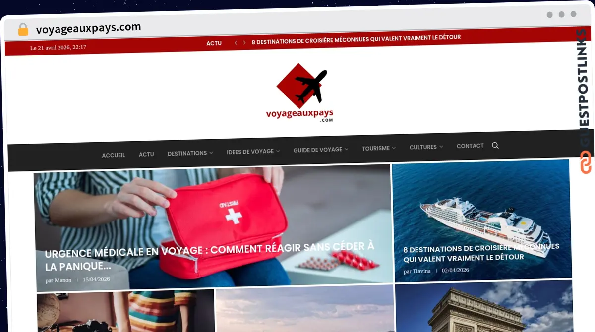 Publish Guest Post on voyageauxpays.com