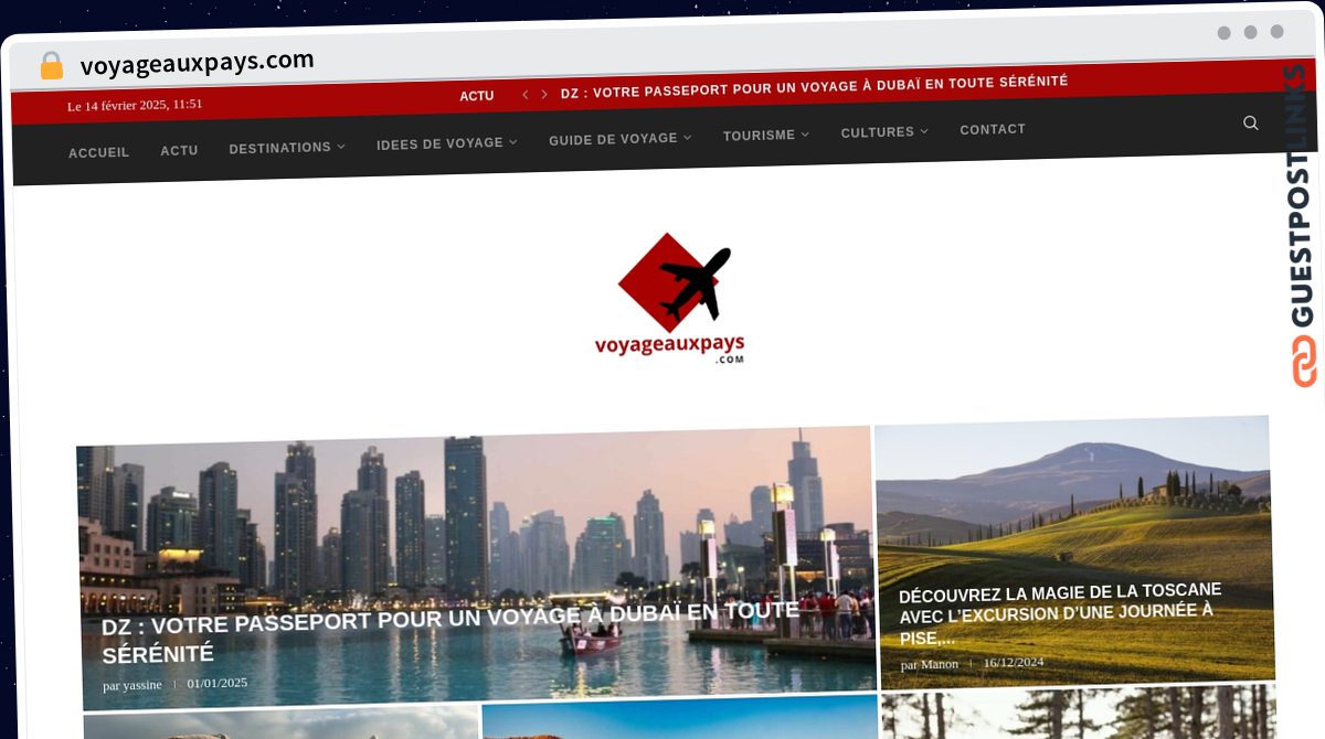 Publish Guest Post on voyageauxpays.com