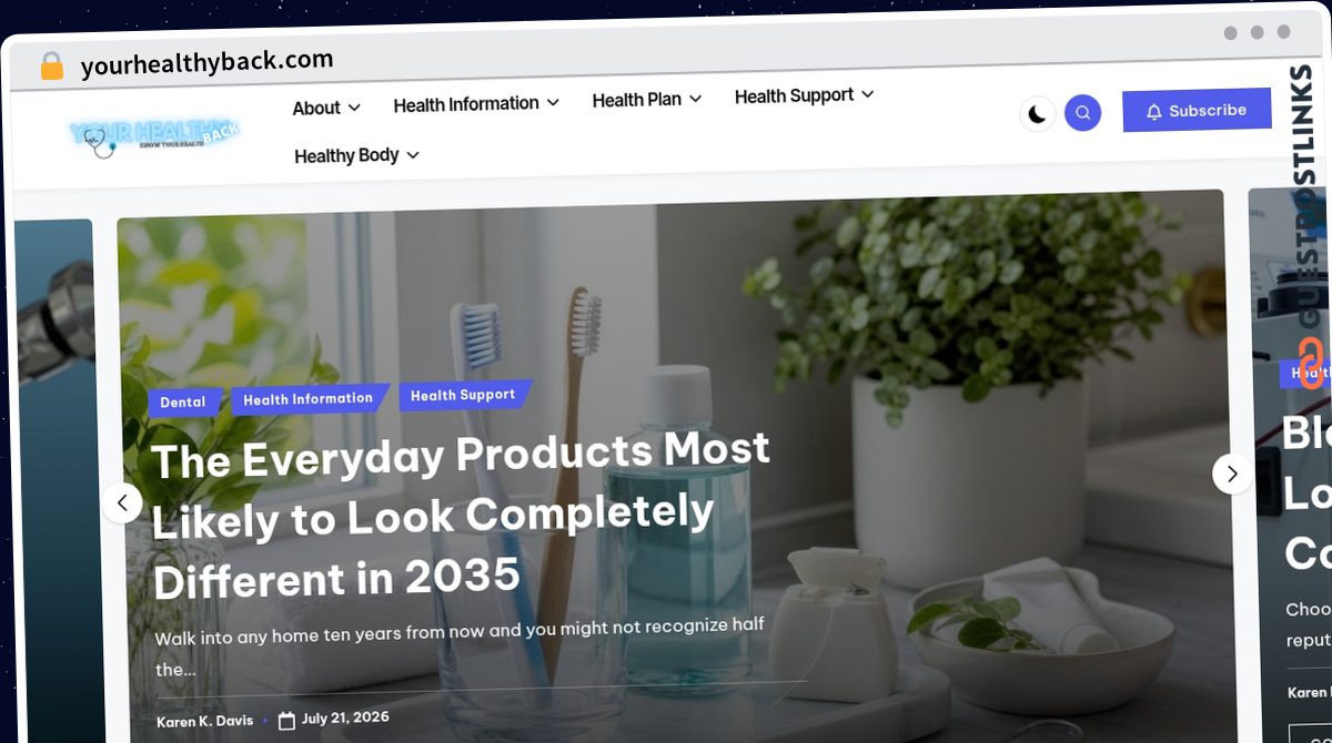 Publish Guest Post on yourhealthyback.com