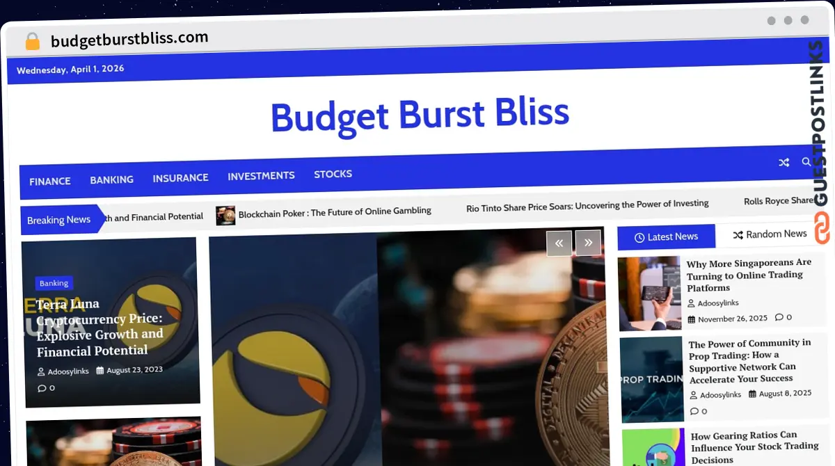 Publish Guest Post on budgetburstbliss.com