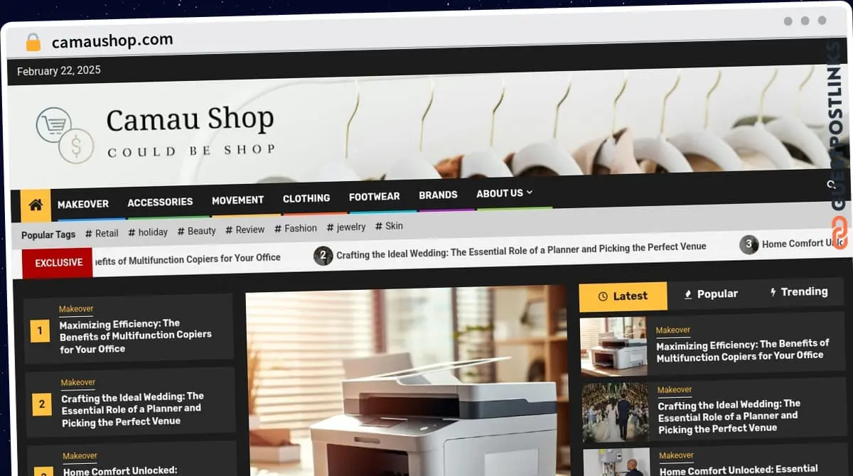 Publish Guest Post on camaushop.com