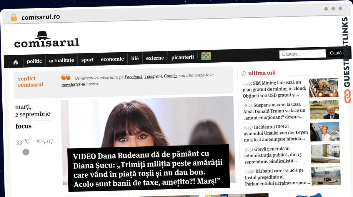 Publish Guest Post on comisarul.ro
