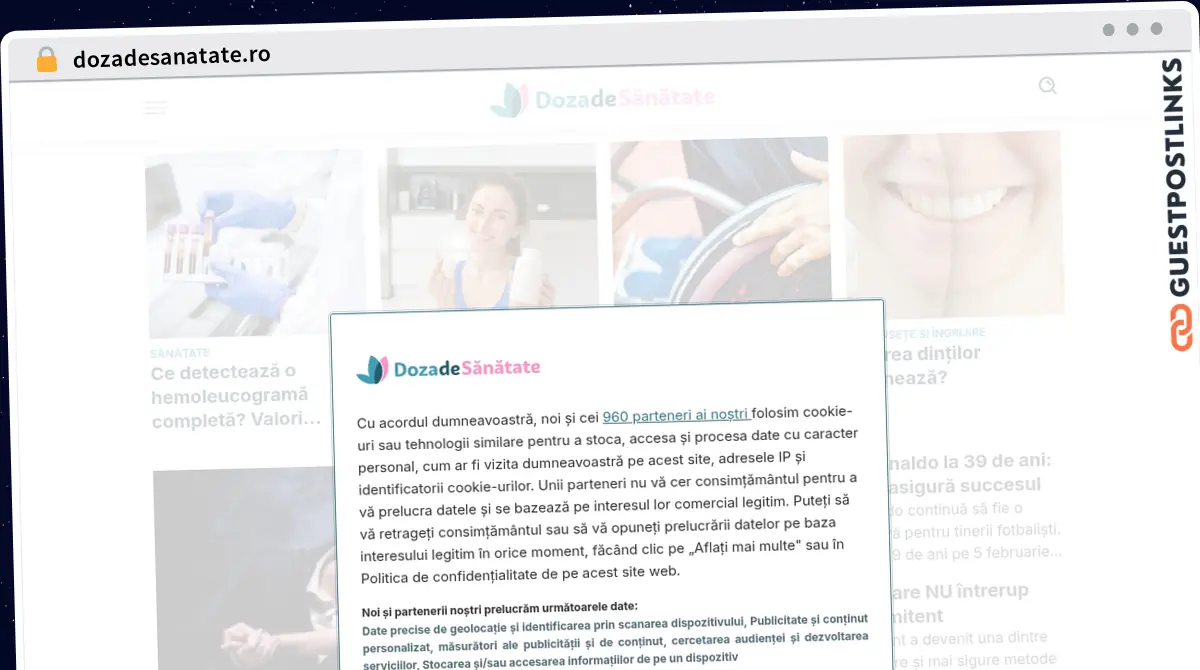Publish Guest Post on dozadesanatate.ro
