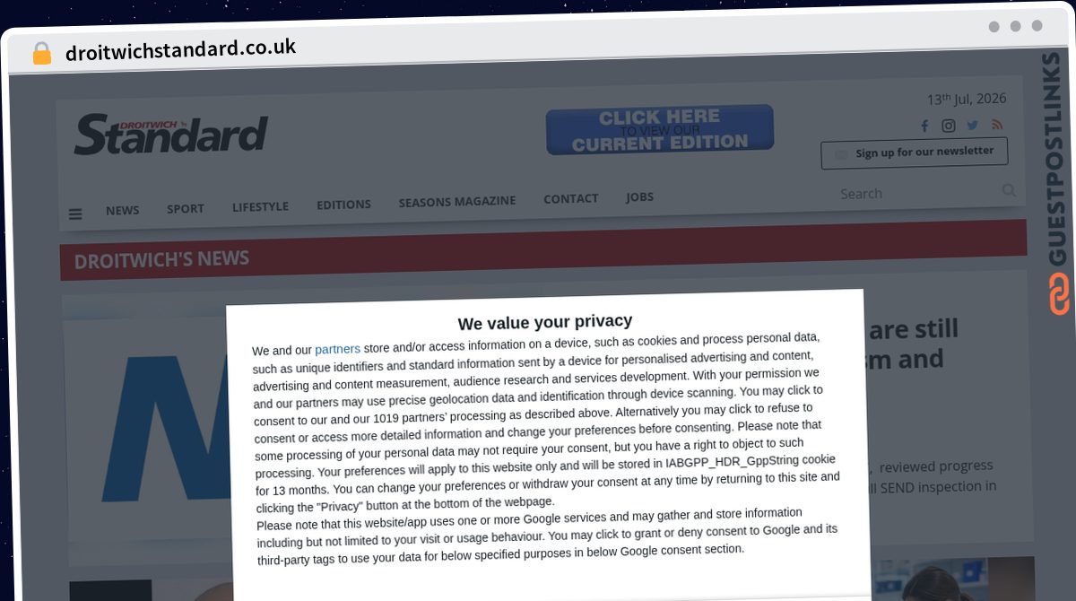 Publish Guest Post on droitwichstandard.co.uk