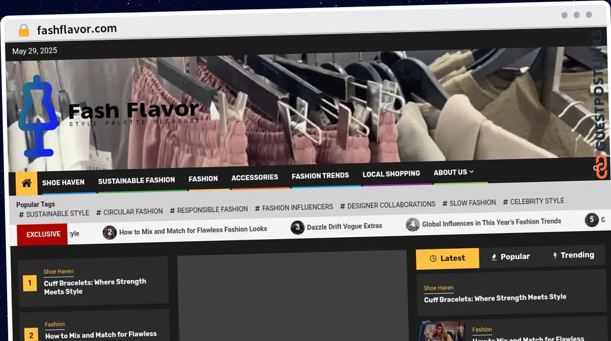 Publish Guest Post on fashflavor.com