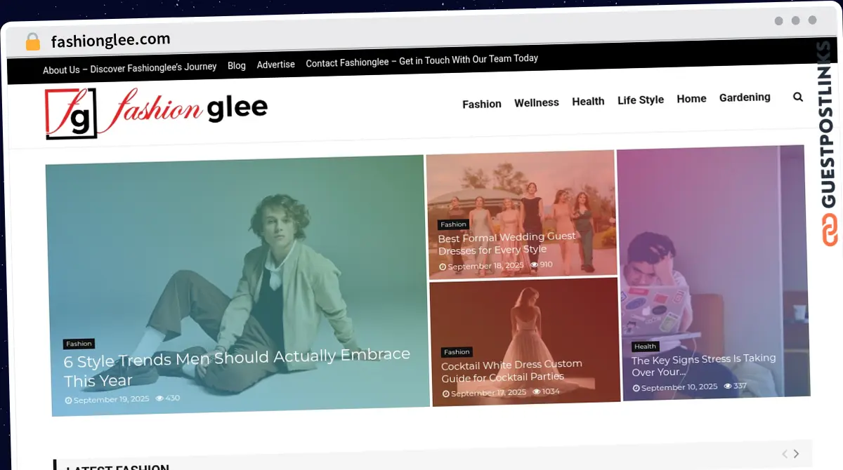 Publish Guest Post on fashionglee.com