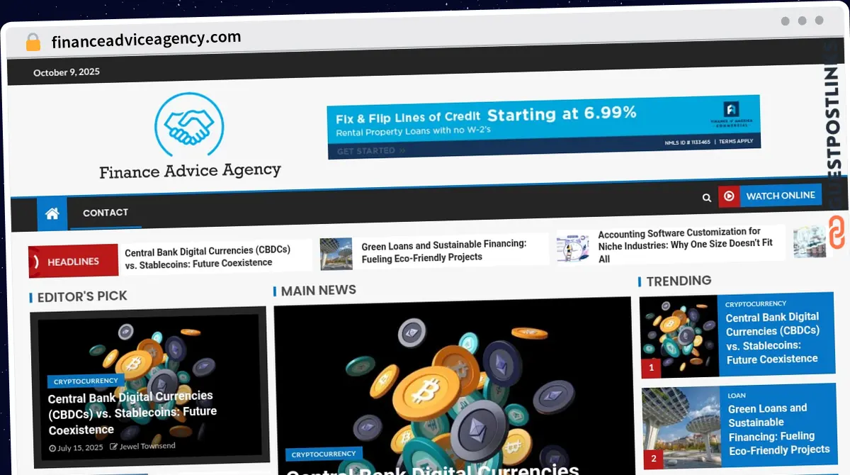 Publish Guest Post on financeadviceagency.com