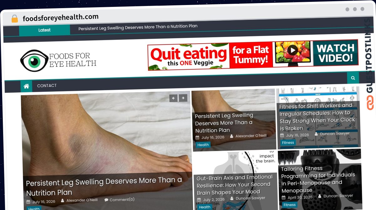 Publish Guest Post on foodsforeyehealth.com