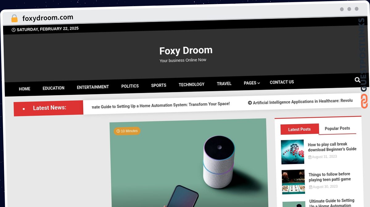 Publish Guest Post on foxydroom.com