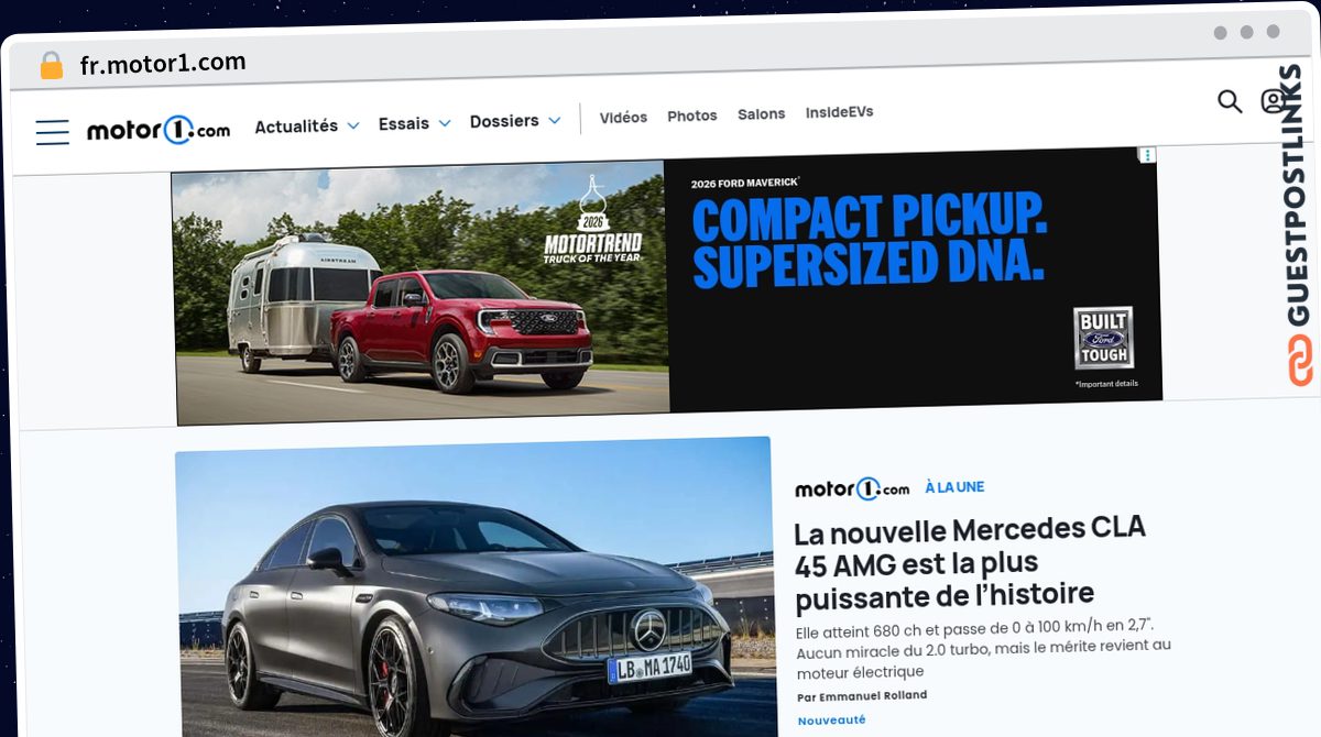 Publish Guest Post on fr.motor1.com