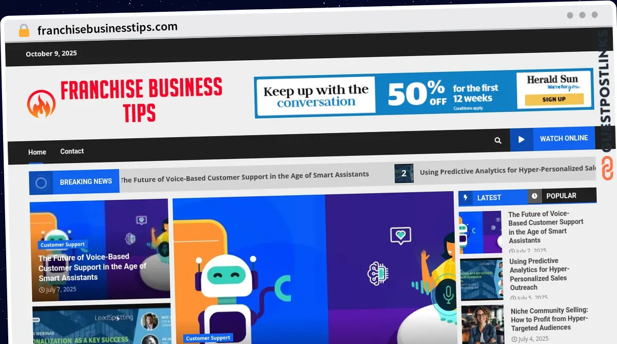 Publish Guest Post on franchisebusinesstips.com