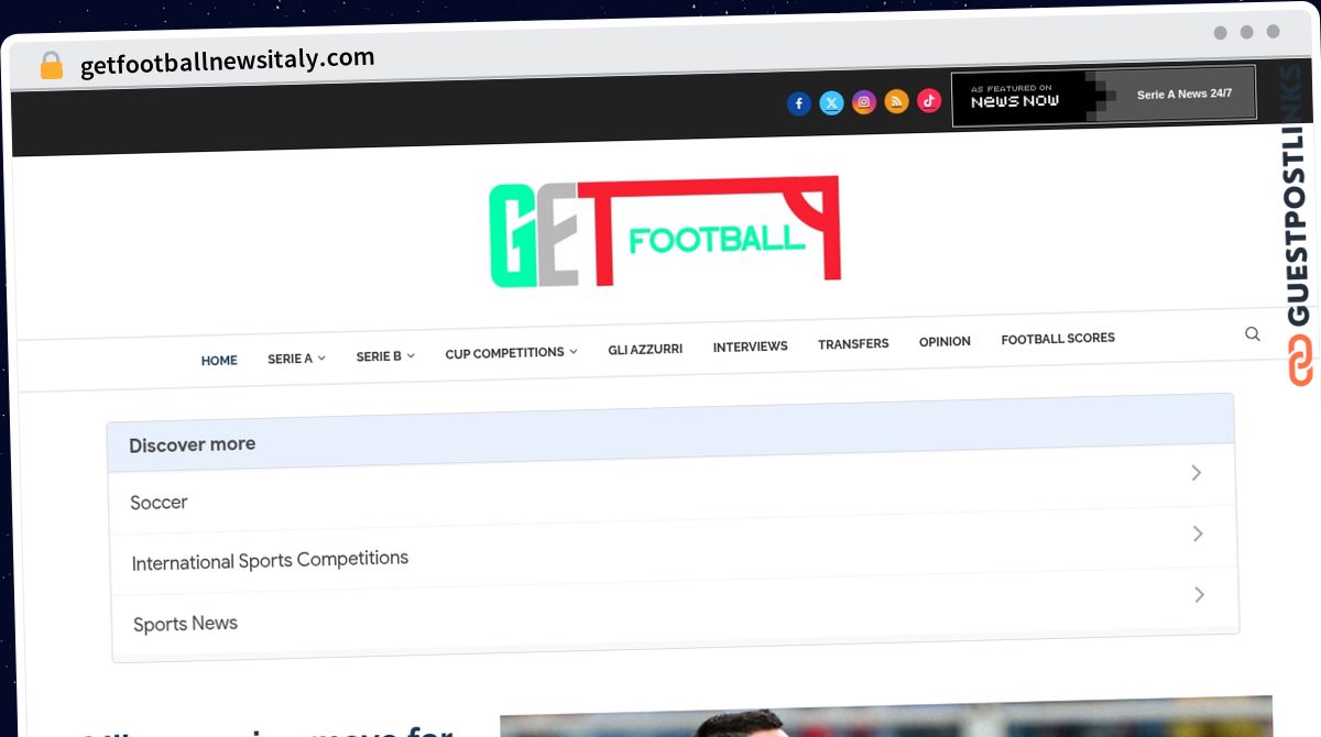 Publish Guest Post on getfootballnewsitaly.com