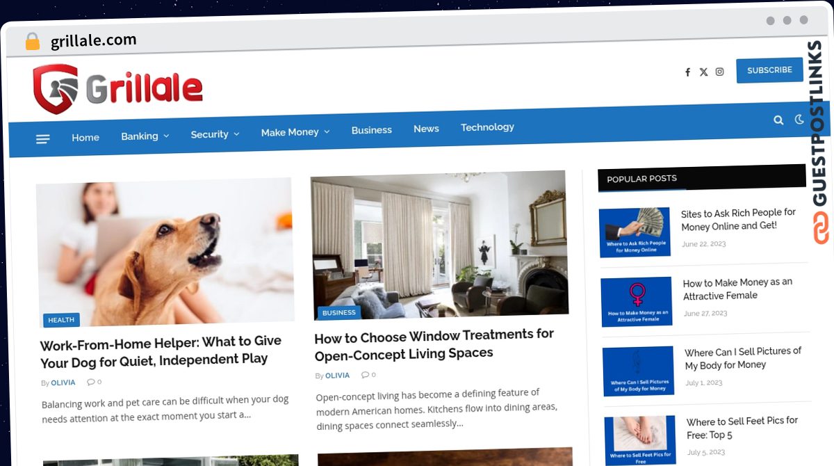 Publish Guest Post on grillale.com