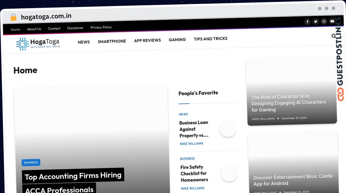 Publish Guest Post on hogatoga.com.in