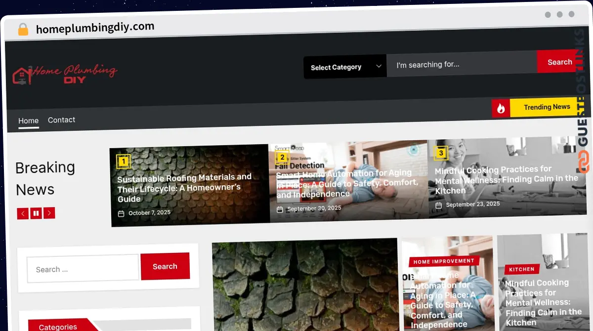 Publish Guest Post on homeplumbingdiy.com