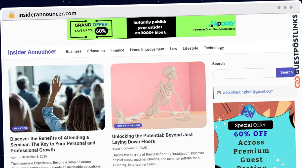 Publish Guest Post on insiderannouncer.com