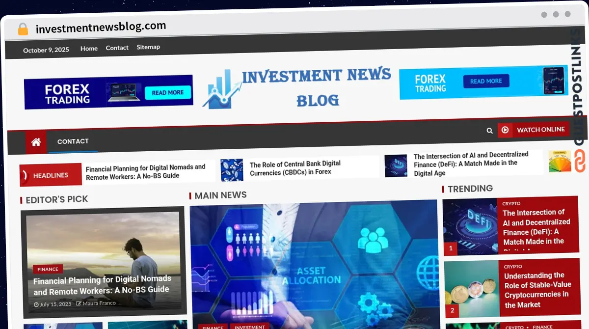 Publish Guest Post on investmentnewsblog.com