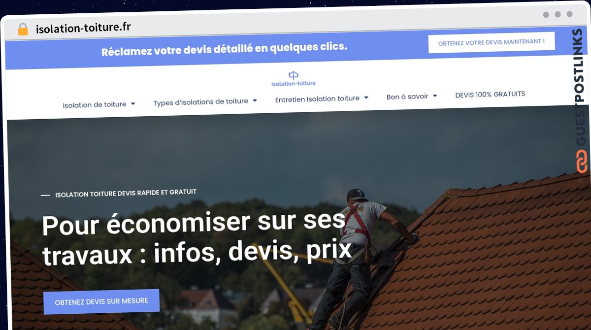 Publish Guest Post on isolation-toiture.fr