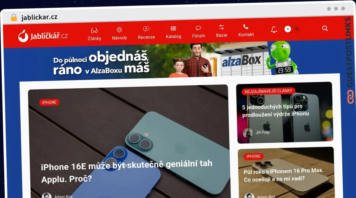 Publish Guest Post on jablickar.cz