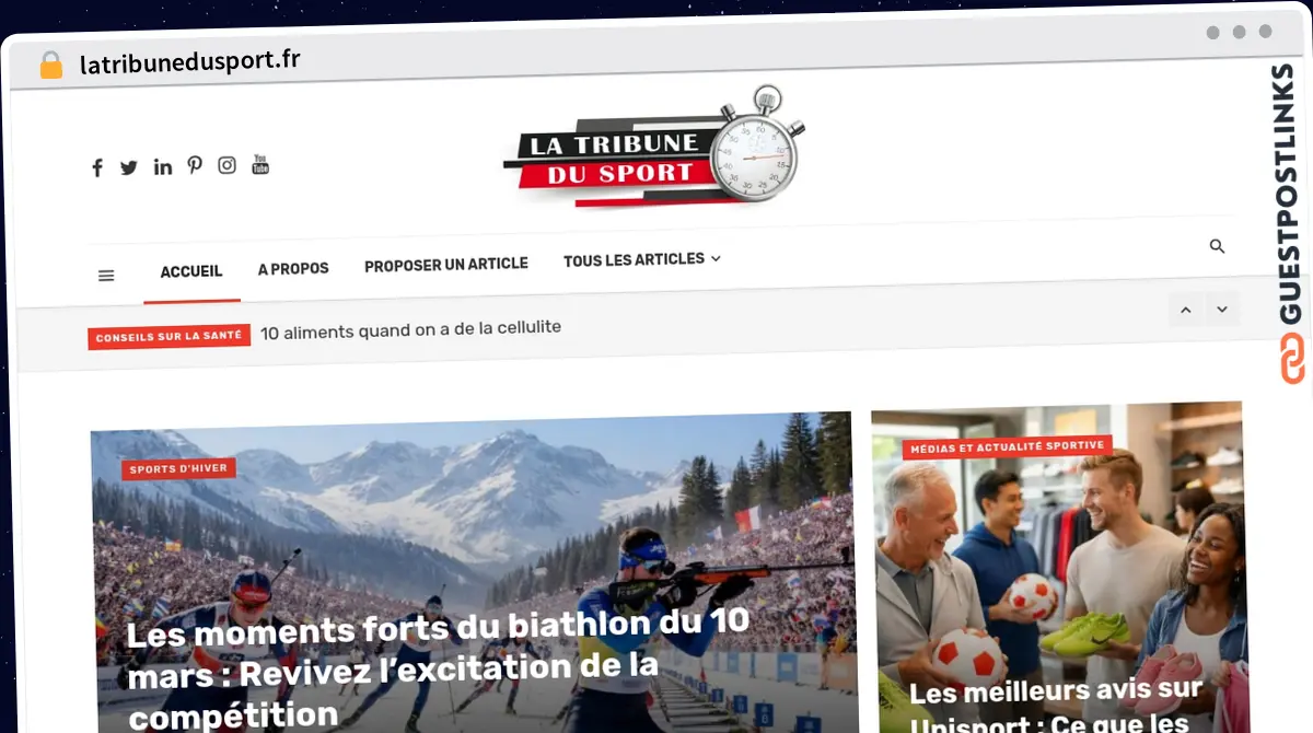 Publish Guest Post on latribunedusport.fr