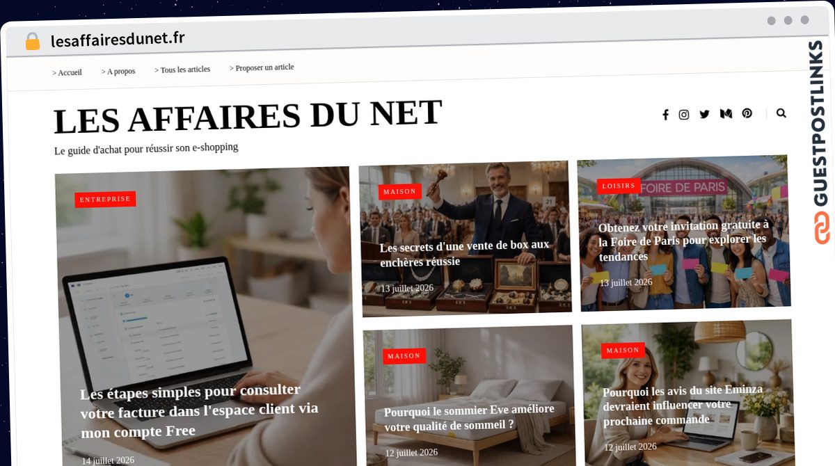 Publish Guest Post on lesaffairesdunet.fr