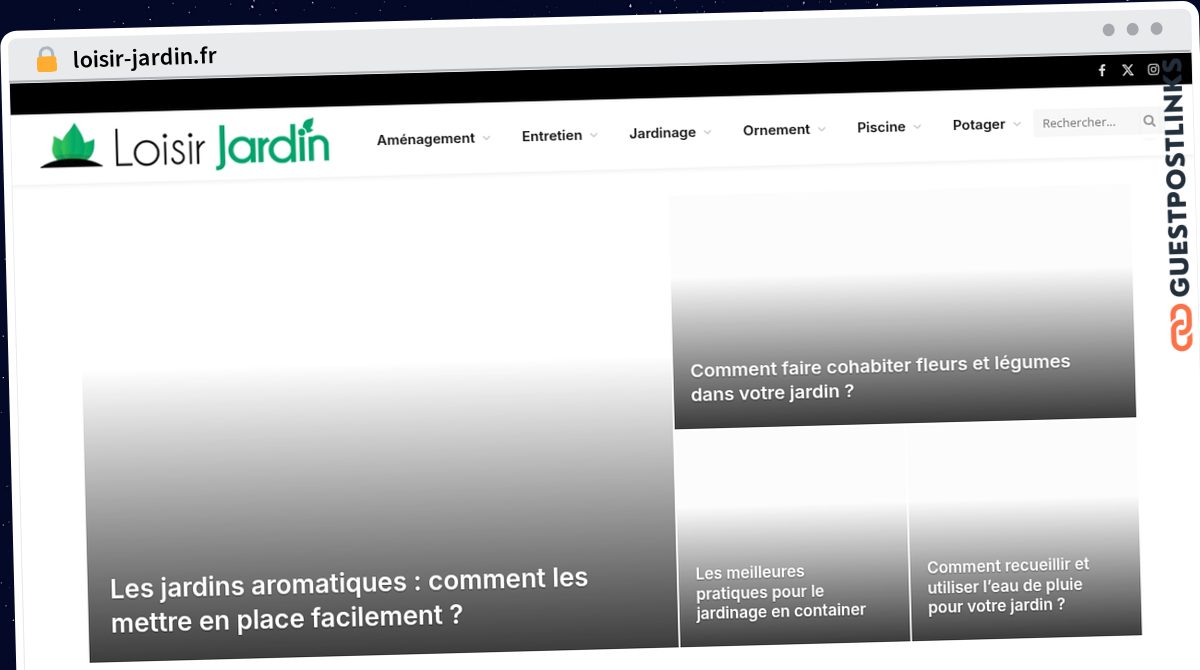 Publish Guest Post on loisir-jardin.fr