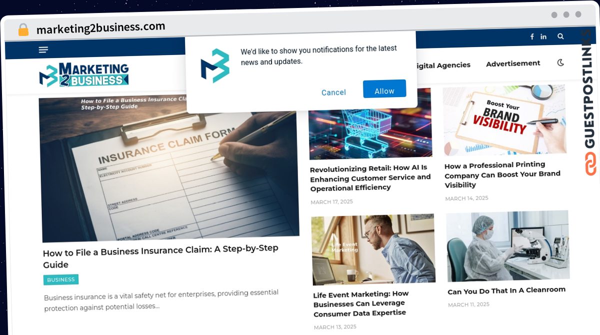 Publish Guest Post on marketing2business.com