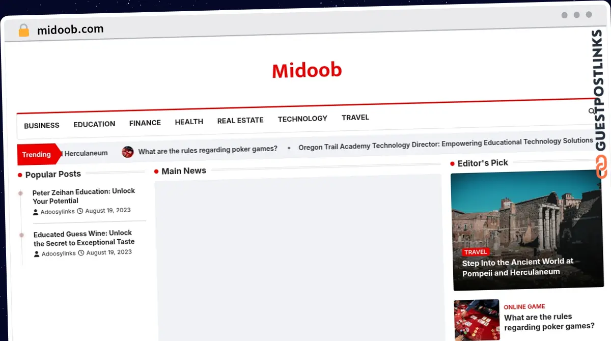 Publish Guest Post on midoob.com