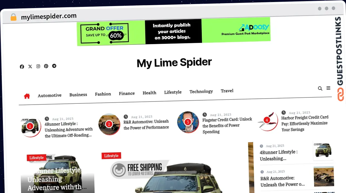 Publish Guest Post on mylimespider.com